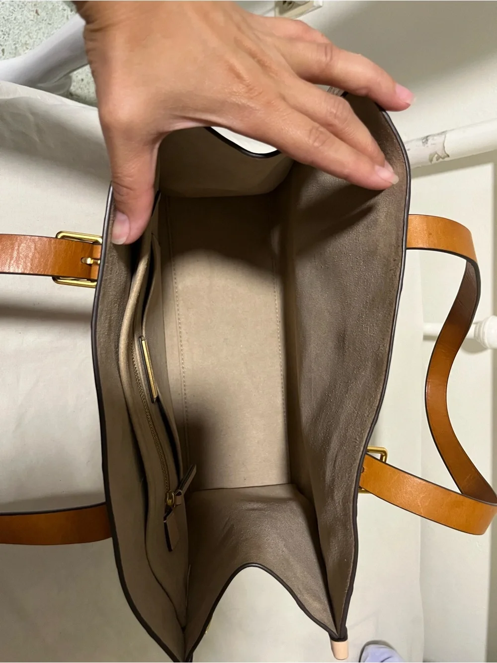 Tory Burch T-monogram contrast tote Pink dawn.